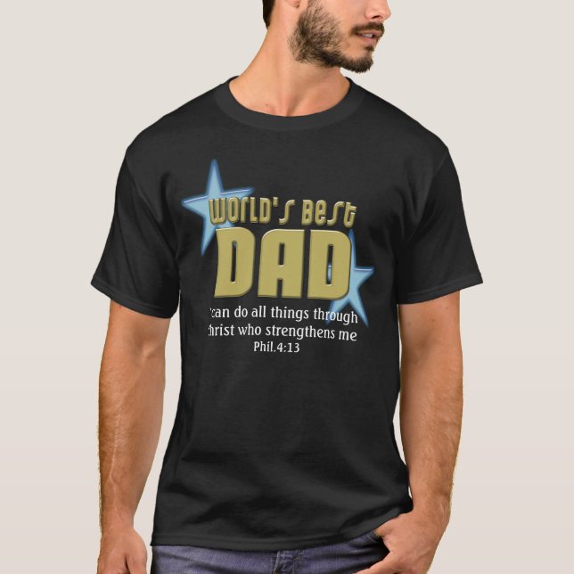 Världs kristen fars dag för bäst pappa eller ny tee shirt (Framsida)