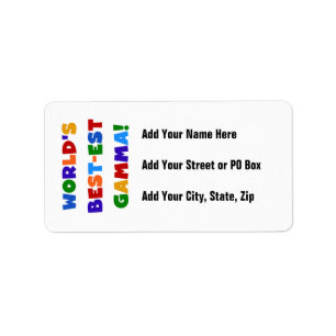 Världs ljusa färger gåvor för Bäst-est Gamma Adressetikett