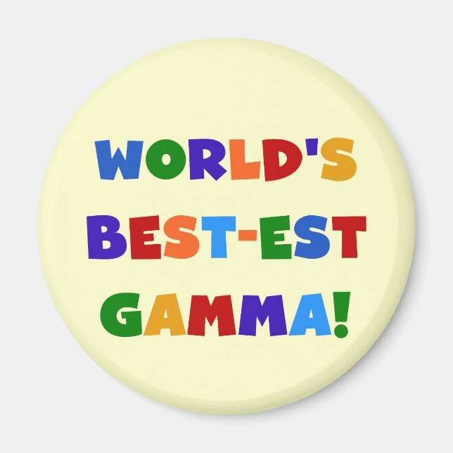 Världs ljusa färger gåvor för Bäst-est Gamma Magnet (Framsidan)