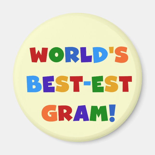 Världs ljusa färger gåvor för Bäst-est gram Magnet (Framsidan)
