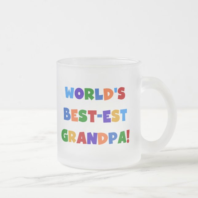 Världs ljusa färger gåvor för Bäst-est morfar Frostad Glasmugg (Höger)