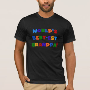 Världs ljusa färger T-tröja för Bäst-est morfar T Shirt