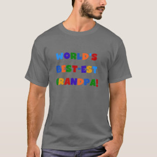 Världs ljusa färger T-tröja för Bäst-est morfar Tee Shirt