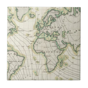Världs magnetiska declination kakelplatta