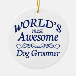 Världs mest enorm hundGroomer Julgransprydnad Keramik