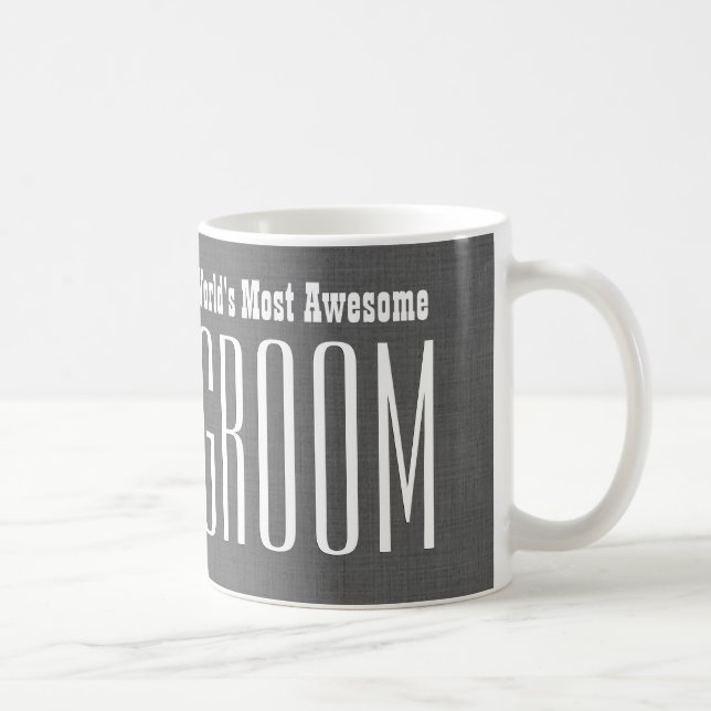 Världs mest enorm vit V008C för BRUDGUMgrått Kaffemugg (Höger)