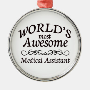 Världs mest enorma medicinska assistent julgransprydnad metall