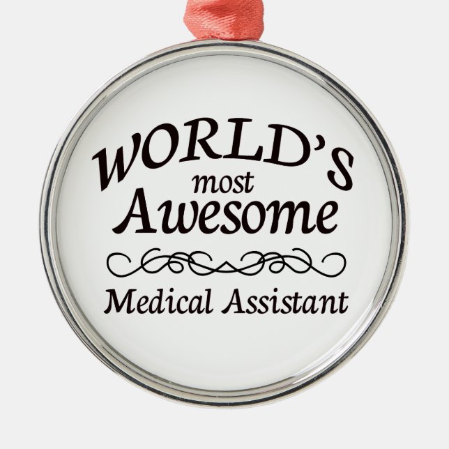 Världs mest enorma medicinska assistent julgransprydnad metall (Framsidan)