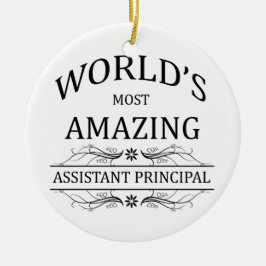 Världs mest fantastisk assistentrektor julgransprydnad keramik