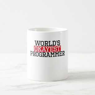 världs mest okayest programmerare, #programmer kaffemugg