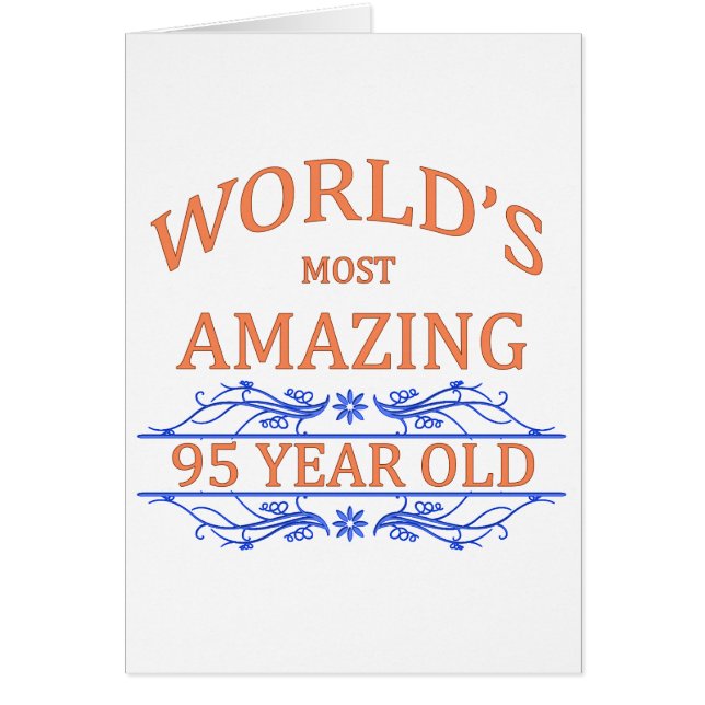 Världs mest som förbluffar åriga 95 hälsningskort (Framsidan)