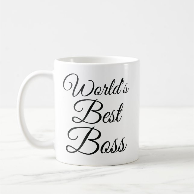 Världs mugg för kaffe för bäst chef stilfull (Vänster)