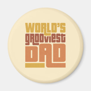 Världs Retro roligt för mest grooviest pappa Magnet