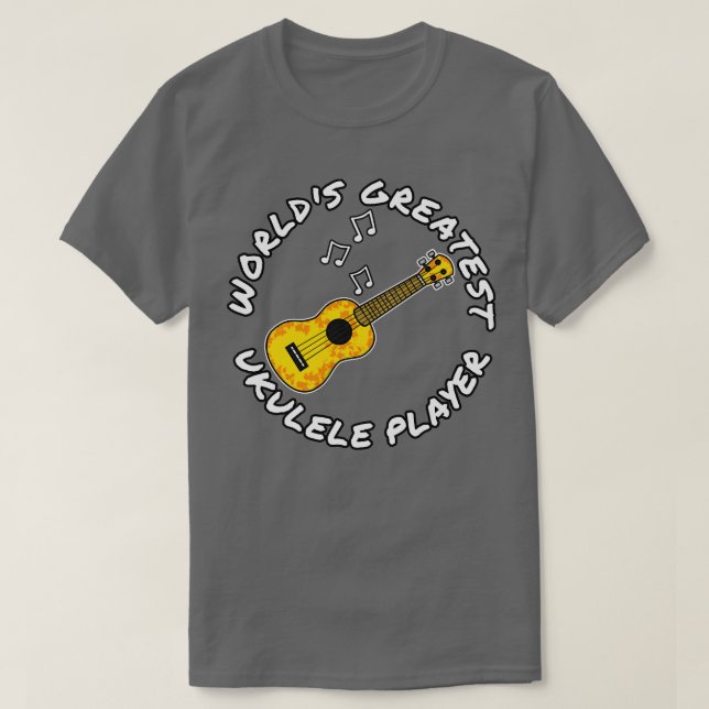 Världs största Ukulele Player Ukulelist Musician T Shirt (Design framsida)