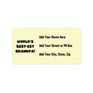Världs svart för Bäst-est morfar eller vittext Adressetikett