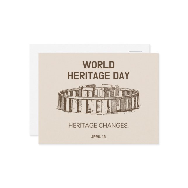 Världsarvsdagen 2023: Förändringar i kulturarvet Vykort (Fram/Back In Situ)