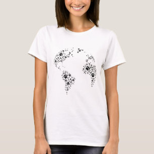 Världsatlas Hundfötter Avtryck T Shirt
