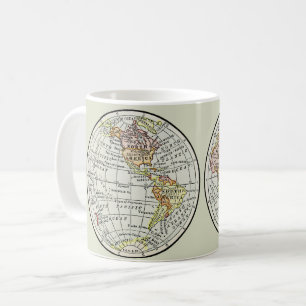 Världsatlasen för resande Globe Karta Earth 1916 Kaffemugg