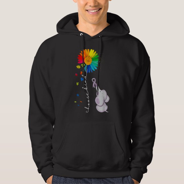 Världsautismdagen Elephant Puzzle Biet Hoodie (Framsida)