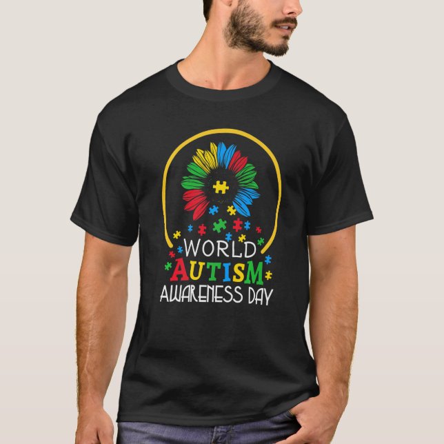 Världsautismens medvetenhet - månads autism t shirt (Framsida)