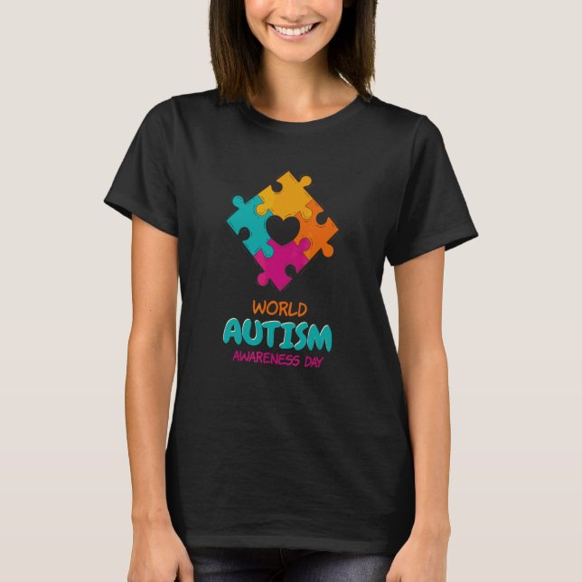 Världsautismmedvetenheten 2 april 2023 Autism Cute T Shirt (Framsida)
