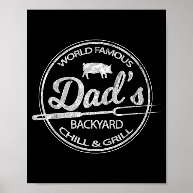 Världsberömd pappas bakgårdsgrill &amp; chill bbq  poster (Framsidan)