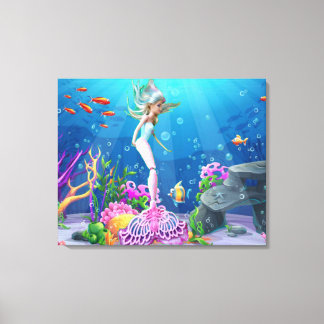 Världsberömd sjöjungfru. canvastryck