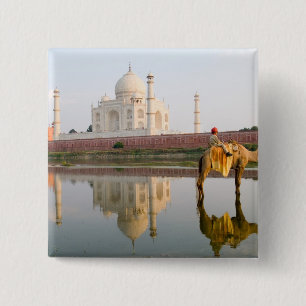 Världsberömda Taj Mahal tempelbegravningsplats vid Knapp