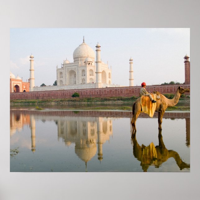 Världsberömda Taj Mahal tempelbegravningsplats vid Poster (Framsidan)