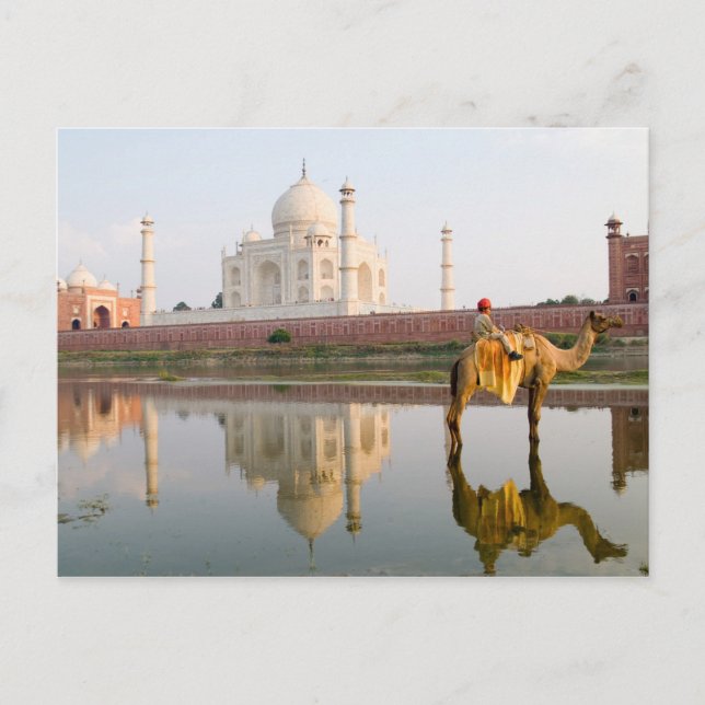 Världsberömda Taj Mahal tempelbegravningsplats vid Vykort (Framsida)