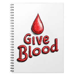 Världsblodgivardagen - Blodtext från Ge med droppa Anteckningsbok