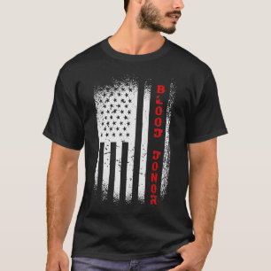 Världsblodgivardagen Blood Donation American Flagg T Shirt