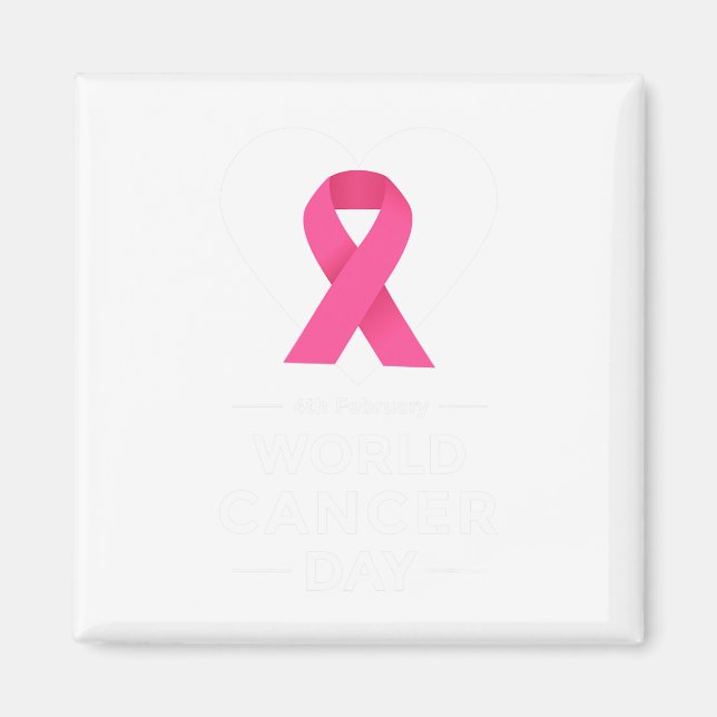 Världscancerdagen medvetenhet 4:e feb Cancer medve Magnet (Framsidan)