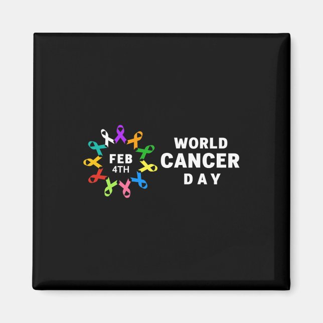 Världscancerdagen - ökad medvetenhet om cancer magnet (Framsidan)