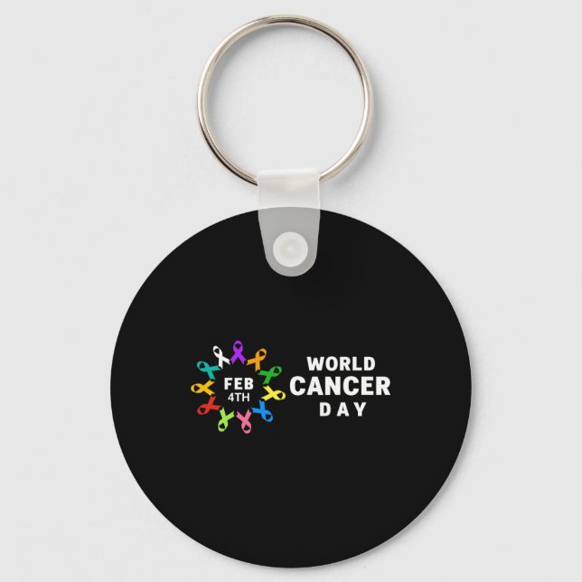 Världscancerdagen - ökad medvetenhet om cancer nyckelring (Framsida)