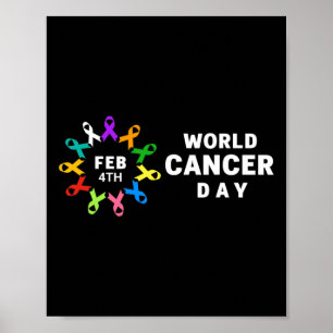 Världscancerdagen - ökad medvetenhet om cancer poster