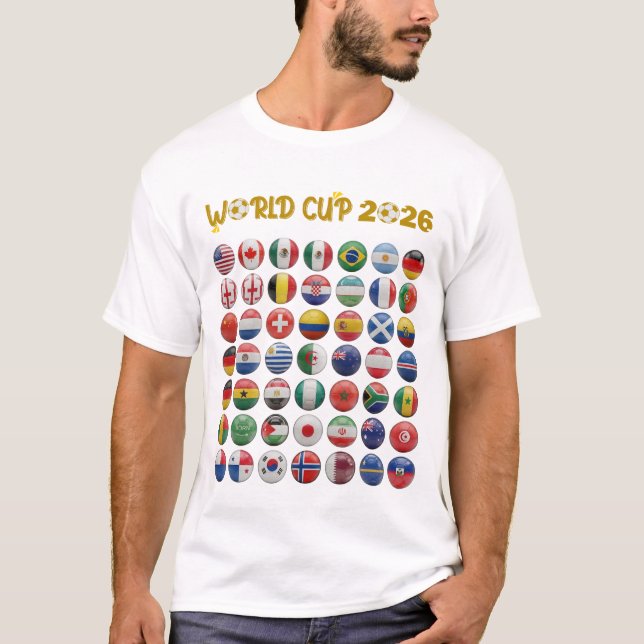 Världscupen 2026 Flaggor T Shirt (Framsida)