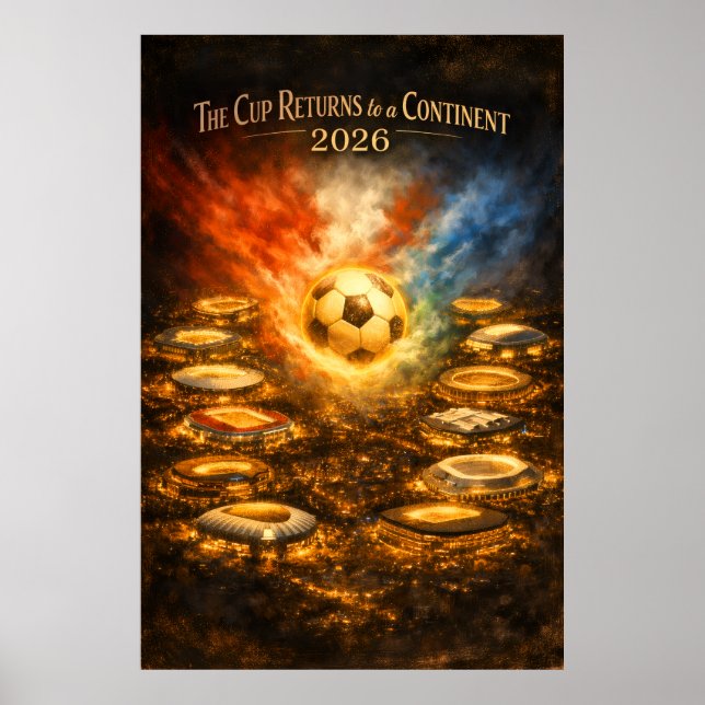 Världscupen 2026 Stadium Night Soccer Poster (Framsidan)