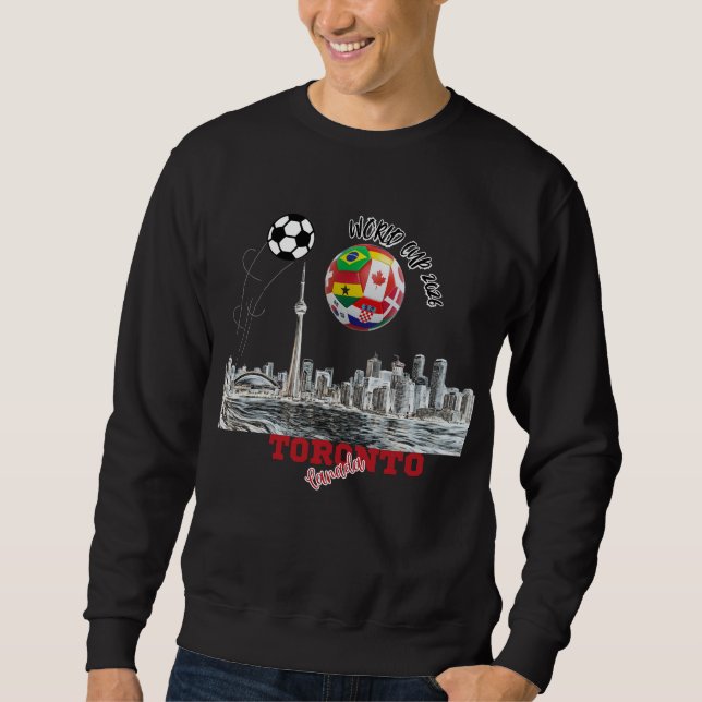 Världscupen 2026 Toronto Skyline  Lång Ärmad Tröja (Framsida)