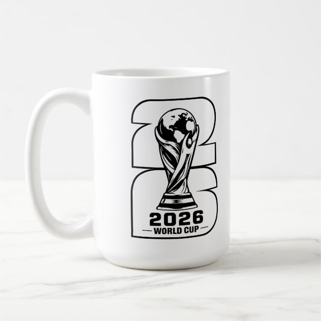 Världscupen 2026 Trofé Silhuett Grafik Kaffemugg (Vänster)