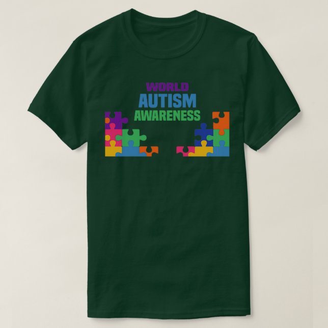 Världsdag för ökad medvetenhet om autism som antog t shirt (Design framsida)