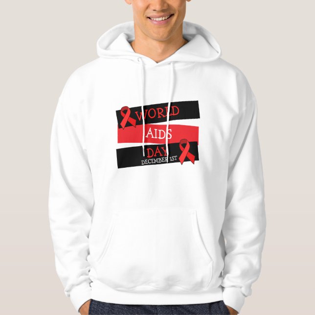 Världsdagen Aids 1:a Button Shirt Hoodie (Framsida)