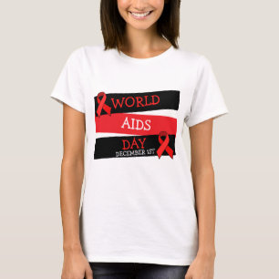 Världsdagen Aids 1:a Button Shirt T Shirt