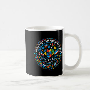 Världsdagen för autism 2 april band merch kaffemugg