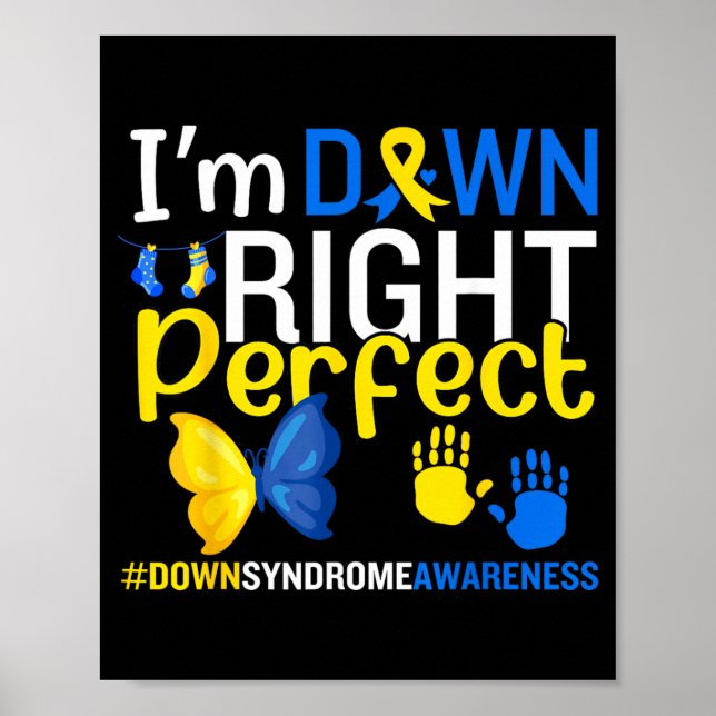 Världsdagen för Downs syndrom 21 mars Down Right Poster (Framsidan)