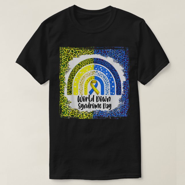 Världsdagen för Downs syndrom Medvetenhet Blekt Re T Shirt (Design framsida)