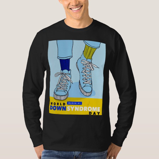 Världsdagen för Downs syndrom -medvetenhet Socks D T Shirt (Framsida)