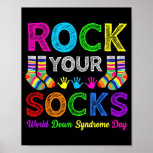 Världsdagen för Downs syndrom rock-sockor medveten Poster