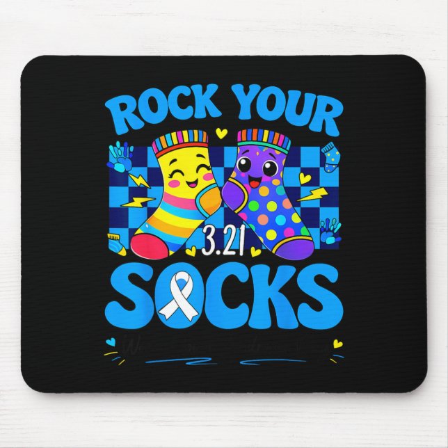 Världsdagen för Downs syndrom Rock Socks 321 Män K Musmatta (Framsidan)