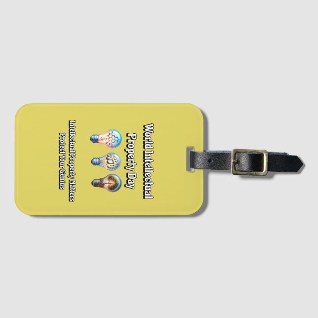 Världsdagen för intellektuellt Egendom:Skydda Geni Bagagebricka (Framsida horisontal)